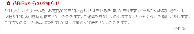 臨時のお休み