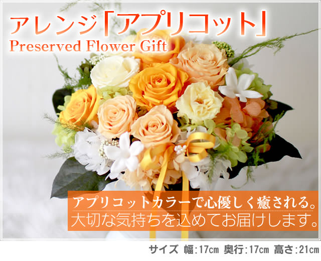 アレンジ「アプリコット」-プリザーブドフラワーギフト-花屋-フラワーギフト-インターネット宅配花屋さん花RiRo