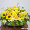 花屋−フラワーギフト−インターネット宅配花屋さん花RiRo−オリジナルオーダーアレンジ(黄色オレンジ系)