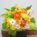 花屋−フラワーギフト−インターネット宅配花屋さん花RiRo−オリジナルオーダーアレンジ(黄色オレンジ系)