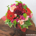 花屋−フラワーギフト−インターネット宅配花屋さん花RiRo−三輪車アレンジ(赤系)