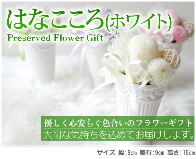 アレンジ「はなこころ(ホワイト)」-プリザーブドフラワーギフト-花屋-フラワーギフト-インターネット宅配花屋さん花RiRo