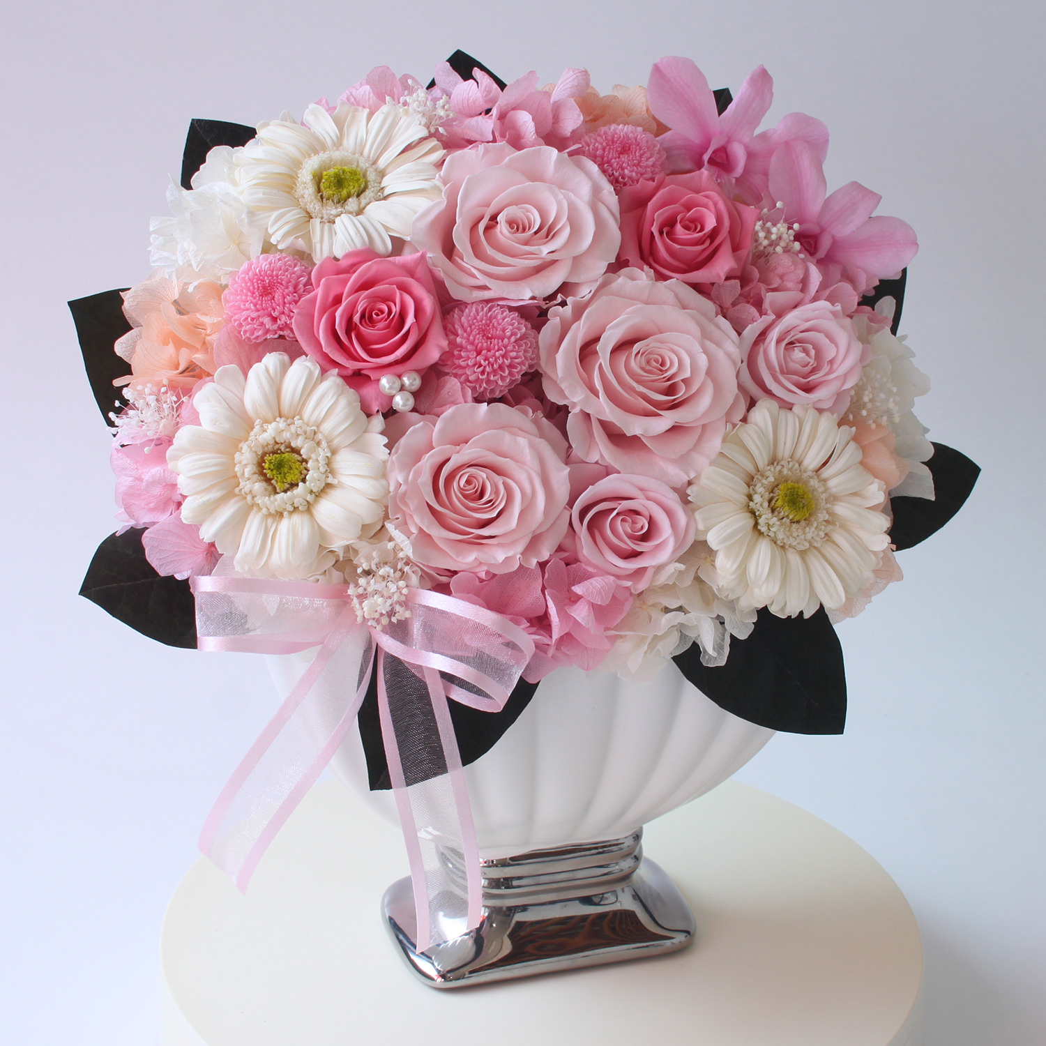 プリザーブドフラワー 花径2-2.5cm 24輪バラ パールミックス