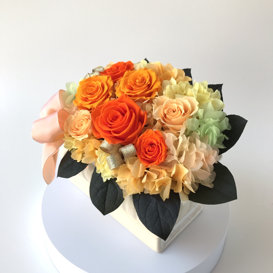 オレンジサンセット/プリザーブドフラワー プリザーブドフラワーギフト